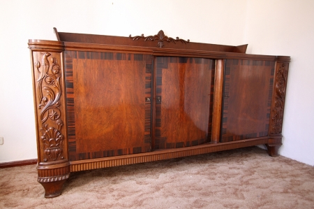 Bufet w typie ART DECO z 1930 roku dąb, heban makassar 