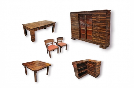 Komplet mebli gabinetowych Art Deco. 1930 rok.