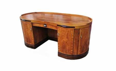 Biurko Art Deco. Orzech, palisander. 1930 rok. 